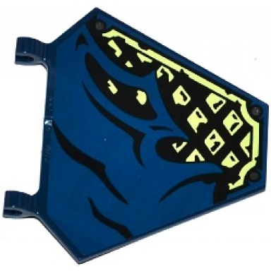 dark blue flag 5 x 6 hexagonal with dark blue cloth over samurai armor pattern model right side sticker - set 70737