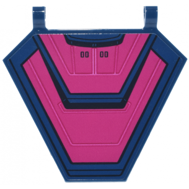 dark blue flag 5 x 6 hexagonal with black and magenta mechanical armor pattern sticker - set 76316