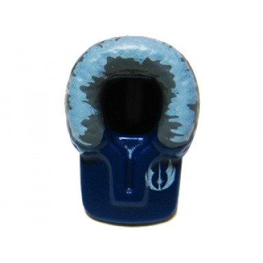 dark blue minifigure headgear hood fur-lined with blue and gray fur and jedi order insignia pattern