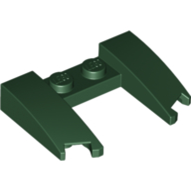 dark green wedge 3 x 4 x 2 3 curved with cutout