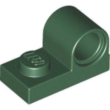 dark green plate modified 1 x 2 with pin hole on top