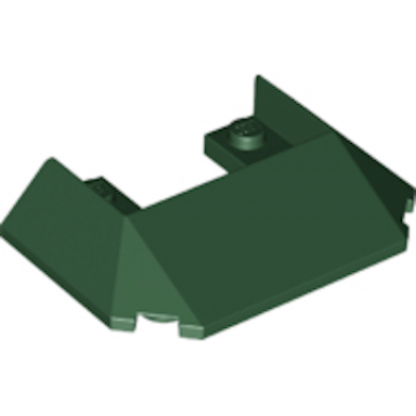 dark green wedge 6 x 4 cutout train roof with 5 large bottom tubes