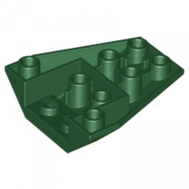 dark green wedge 4 x 4 triple inverted with connections between 4 studs