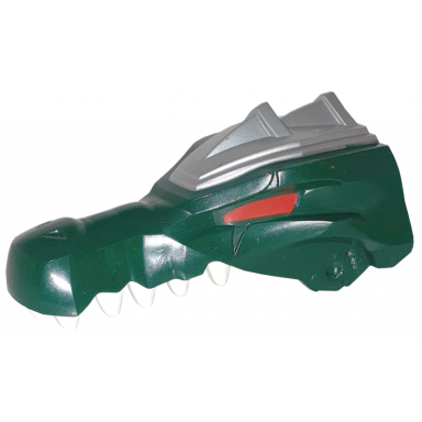 large figure head modified chima crocodile jaw upper with teeth and silver armor pattern