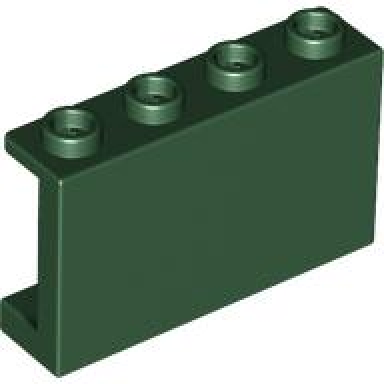 dark green panel 1 x 4 x 2 with side supports - hollow studs