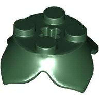 dark green plant leaves 2 x 2 with 4 petals and axle hole