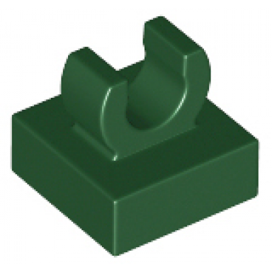 dark green tile modified 1 x 1 with open o clip