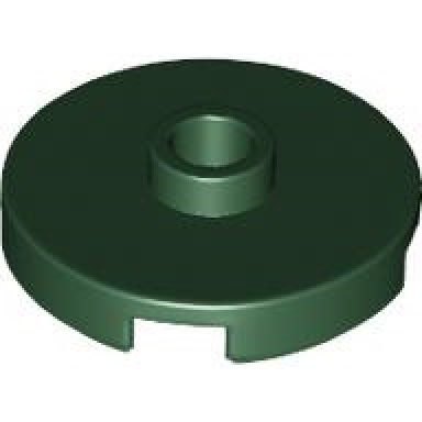 dark green tile round 2 x 2 with open stud