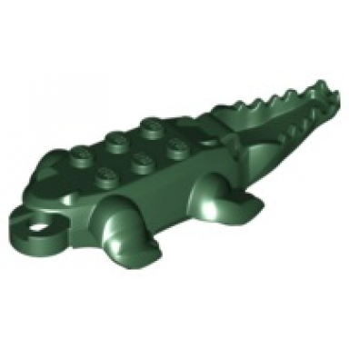 dark green alligator crocodile body with 10 bottom teeth