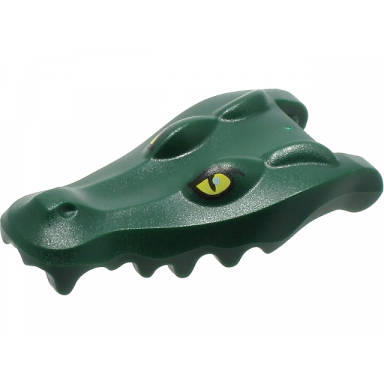 alligator crocodile head jaw upper with yellow eyes with white glints pattern