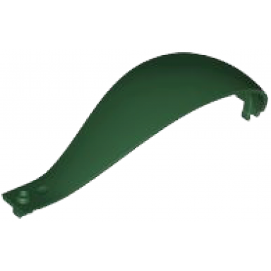 dark green panel 4 x 4 x 11 curved tapered with clip at each end