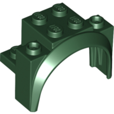 dark green vehicle mudguard 4 x 2 1 2 x 2 1 3 with arch round