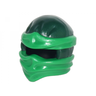 dark green minifigure headgear ninjago wrap type 2 with molded green wraps and knot pattern