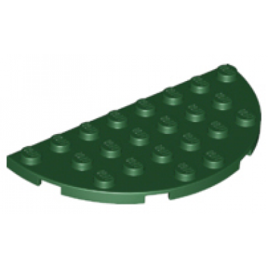 dark green plate round half 4 x 8