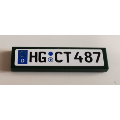 dark green tile 1 x 4 with hg ct 487 on white background pattern sticker - set 10242