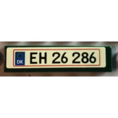 dark green tile 1 x 4 with eh 26 286 on white background pattern sticker - set 10242