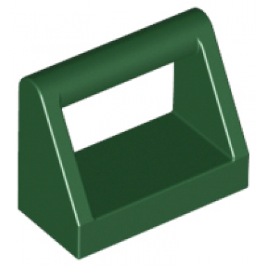 dark green tile modified 1 x 2 with bar handle