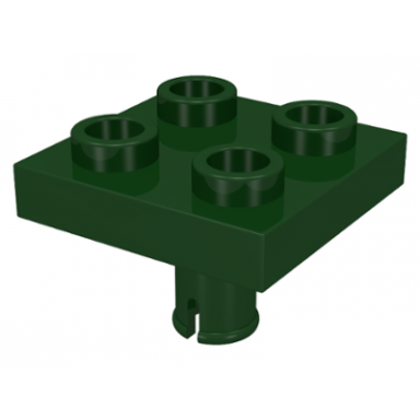dark green plate modified 2 x 2 with pin on bottom