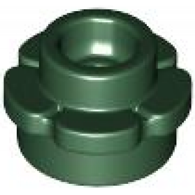 dark green plate round 1 x 1 with flower edge 5 petals