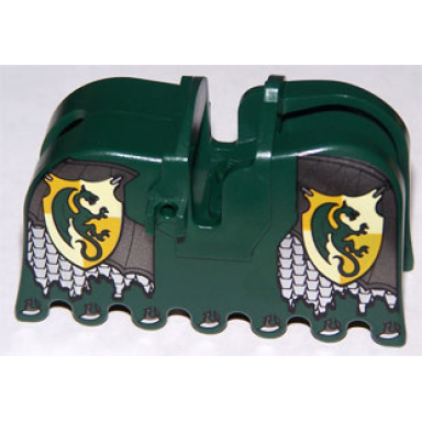 horse barding ruffled edge with kingdoms dragon shield and armor pattern