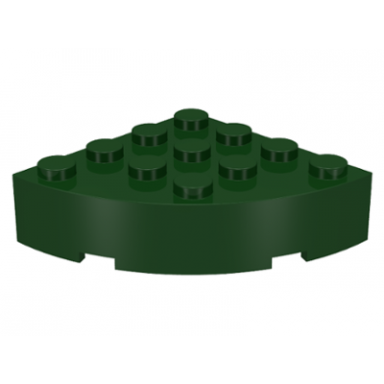 dark green brick round corner 4 x 4 full brick