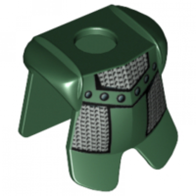 dark green minifigure armor breastplate with leg protection with adric kentis chain mail pattern