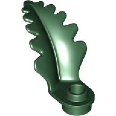 dark green plant plate round 1 x 1 with curved upright leaf