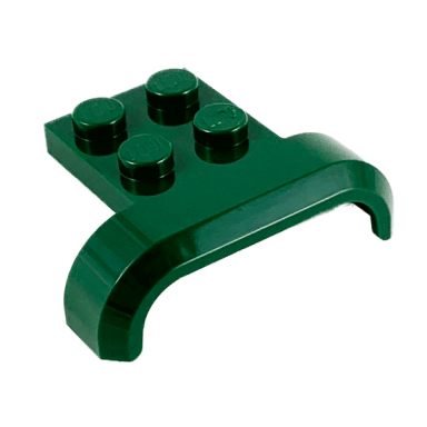 dark green vehicle mudguard 4 x 3 x 1 with arch curved