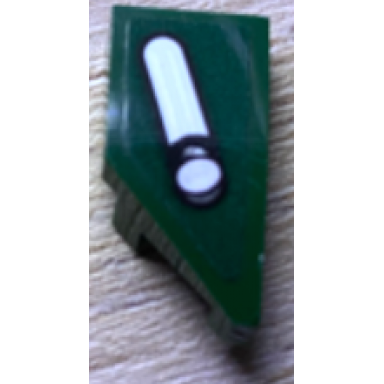 dark green wedge 2 x 1 x 2 3 right with white car headlight with bulb pattern sticker - set 75894