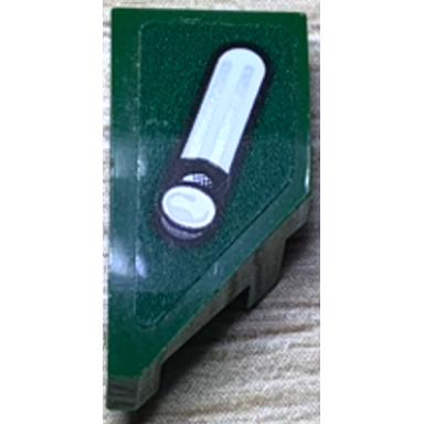 dark green wedge 2 x 1 x 2 3 left with white car headlight with bulb pattern sticker - set 75894