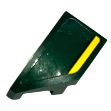 dark green wedge 2 x 1 x 2 3 left with yellow stripe pattern sticker - set 76907