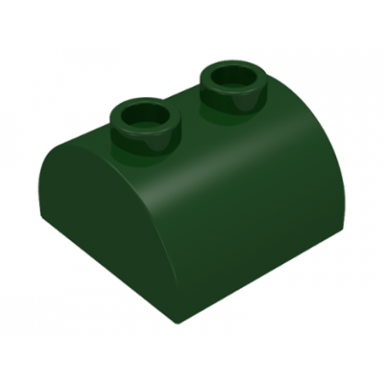 dark green slope curved 2 x 2 double with 2 hollow studs