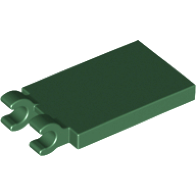 dark green tile modified 2 x 3 with 2 open o clips