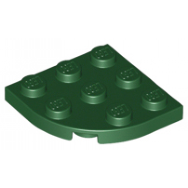 dark green plate round corner 3 x 3