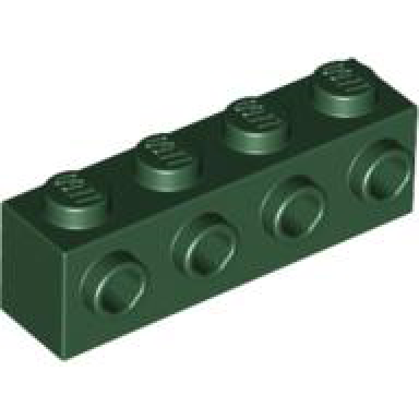 dark green brick modified 1 x 4 with studs on side