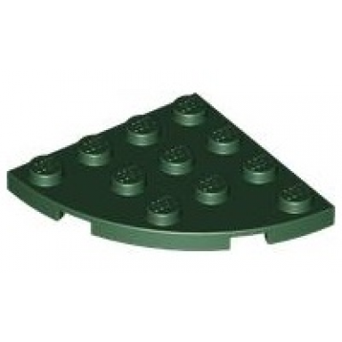 dark green plate round corner 4 x 4