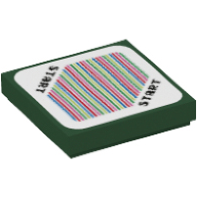 dark green tile 2 x 2 with super mario scanner code start in 2 corners pattern sticker - sets 71397 71399 71401