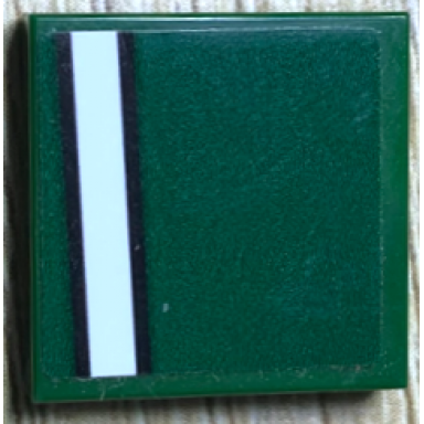 dark green tile 2 x 2 with black lines and white stripe pattern model right side sticker - set 75894