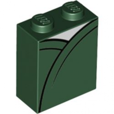 dark green brick 1 x 2 x 2 with inside stud holder with white shirt under dark green robe with black lines pattern brickheadz voldemort torso