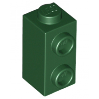 dark green brick modified 1 x 1 x 1 2 3 with studs on side