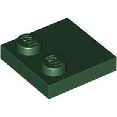dark green tile modified 2 x 2 with studs on edge