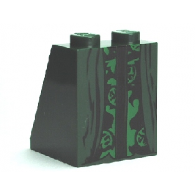 dark green slope 65 2 x 2 x 2 with bottom tube with minifigure dress skirt robe hp professor mcgonagall pattern