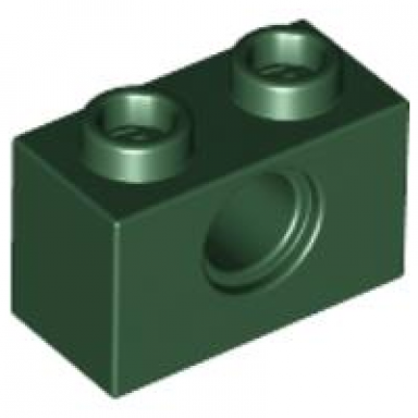 dark green technic brick 1 x 2 with hole
