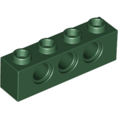 dark green technic brick 1 x 4 with holes