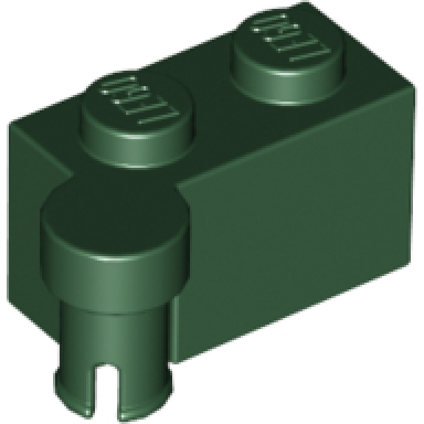 dark green hinge brick 1 x 4 swivel top
