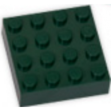 dark green magnet brick modified 4 x 4 sealed base