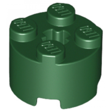 dark green brick round 2 x 2 with axle hole