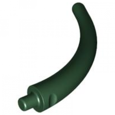 dark green dinosaur tail end section horn