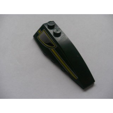 dark green wedge 6 x 2 right with stripe and air outlet pattern sticker - set 8138