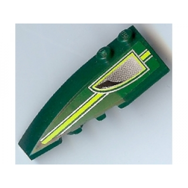 dark green wedge 6 x 2 left with stripe and air outlet pattern sticker - set 8138
